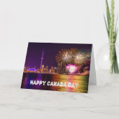 Vuurwerk Toronto CN Tower Happy Canada Day Kaart (Voorkant)