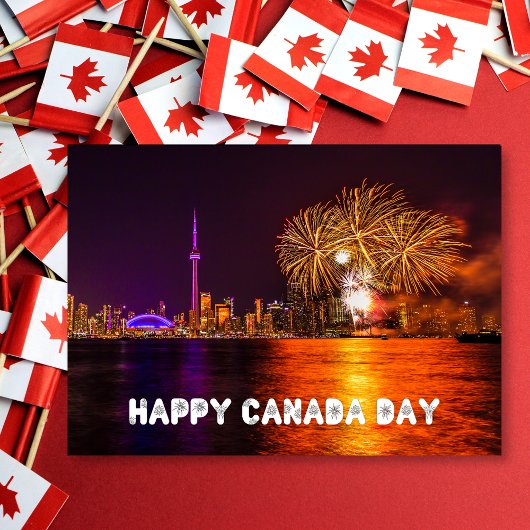 Vuurwerk Toronto Skyline Happy Canada Day Kaart