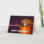 Vuurwerk Toronto Skyline Happy Canada Day Kaart (Voorkant)