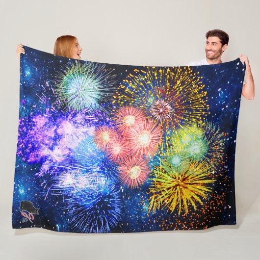 Vuurwerk Uitbarsting Vliesdeken Fleece Deken (In situ)
