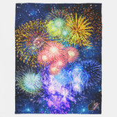 Vuurwerk Uitbarsting Vliesdeken Fleece Deken (Voorkant)