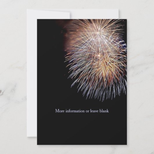 Vuurwerk Uitnodiging Eve Party van het Nieuwjaar (Achterkant)