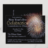 Vuurwerk Uitnodiging Eve Party van het Nieuwjaar (Voorkant / Achterkant)