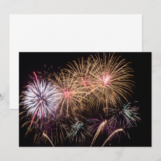 Vuurwerk Uitnodiging/Vlakke Kaart (Voorkant / Achterkant)