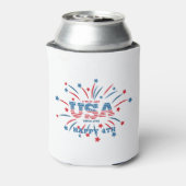 Vuurwerk USA Patriottisch Rood Wit Blauw Blikjeskoeler (Blikje Achterkant)