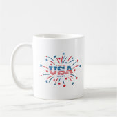 Vuurwerk USA Patriottisch Rood Wit Blauw Koffiemok (Links)
