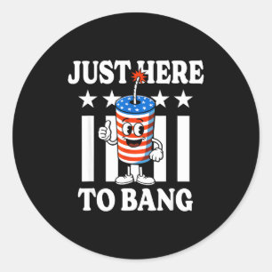 Vuurwerk Usa sterren patriottisch hier om te knall Ronde Sticker