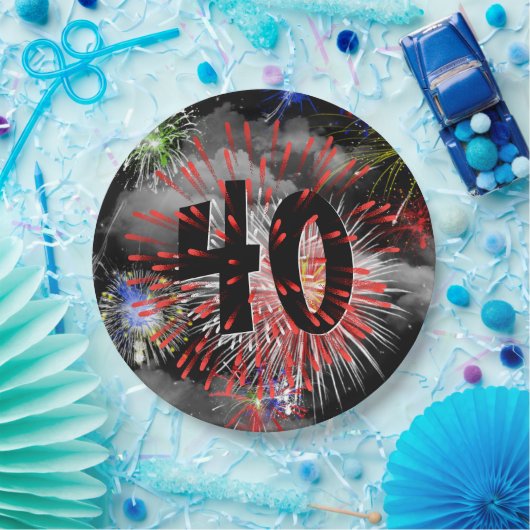 Vuurwerk van 40e verjaardag in Bord van wolkenpapi (Feest)