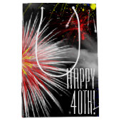 Vuurwerk van 40e verjaardag in wolken Gemiddelde G Medium Cadeauzakje (Voorkant)