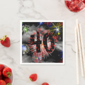 Vuurwerk van 40e verjaardag in wolken luiers servet (Insitu)