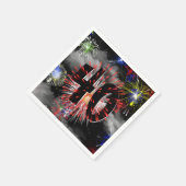 Vuurwerk van 40e verjaardag in wolken luiers servet (Hoek)