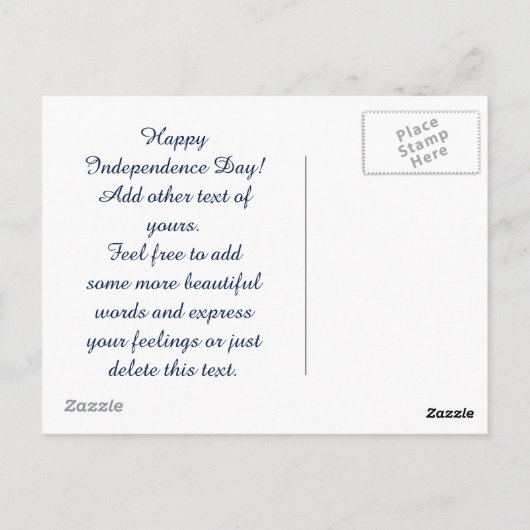 Vuurwerk van 4 juli briefkaart (Achterkant)