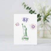 Vuurwerk van 4 juli briefkaart (Staand voorkant)