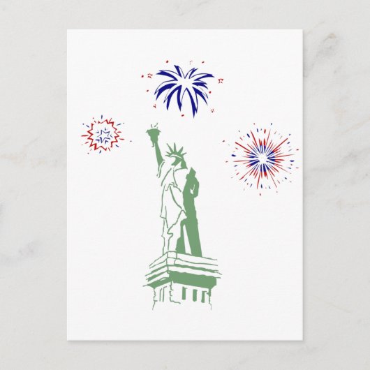 Vuurwerk van 4 juli briefkaart (Voorkant)