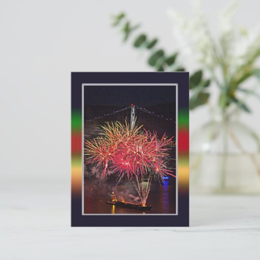 Vuurwerk van 4 juli briefkaart (Staand voorkant)