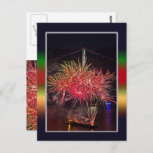 Vuurwerk van 4 juli briefkaart (Voorkant / Achterkant)