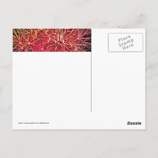 Vuurwerk van 4 juli briefkaart (Achterkant)