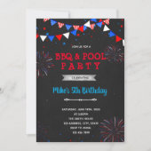 Vuurwerk van 4 juli: een geboordayl kaart (Voorkant)