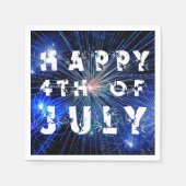 Vuurwerk van 4 juli in Blue Hue Happy 4th Servetten (Voorkant)