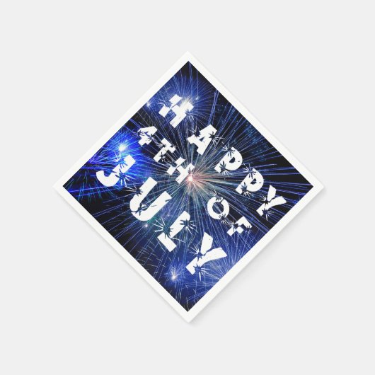 Vuurwerk van 4 juli in Blue Hue Happy 4th Servetten (Hoek)