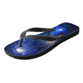 Vuurwerk van 4 juli in Blue Hue Happy 4th Teenslippers (Schuin)