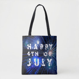 Vuurwerk van 4 juli in Blue Hue Happy 4th Tote Bag