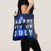 Vuurwerk van 4 juli in Blue Hue Happy 4th Tote Bag (Dichtbij)