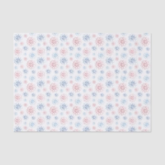 Vuurwerk van 4 juli in rode witte blauwe Waterverv Tissuepapier (Voorkant)