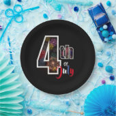 Vuurwerk van 4 juli papieren bordje (Feest)
