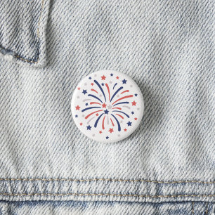 Vuurwerk van 4 juli ronde button 3,2 cm