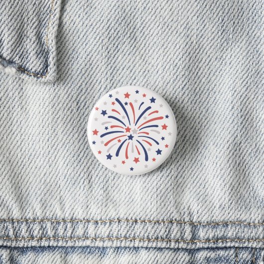 Vuurwerk van 4 juli ronde button 3,2 cm
