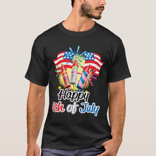 Vuurwerk van 4 juli t-shirt (Voorkant)