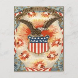 Vuurwerk van Bald Eagle American Flag Shield Briefkaart