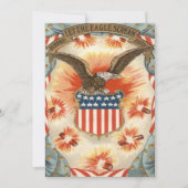 Vuurwerk van Bald Eagle American Flag Shield Kaart (Voorkant)