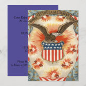 Vuurwerk van Bald Eagle American Flag Shield Kaart (Voorkant / Achterkant)