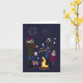 Vuurwerk van de Dalmatische en Kattenfamilie Kaart (Gele Bloem)