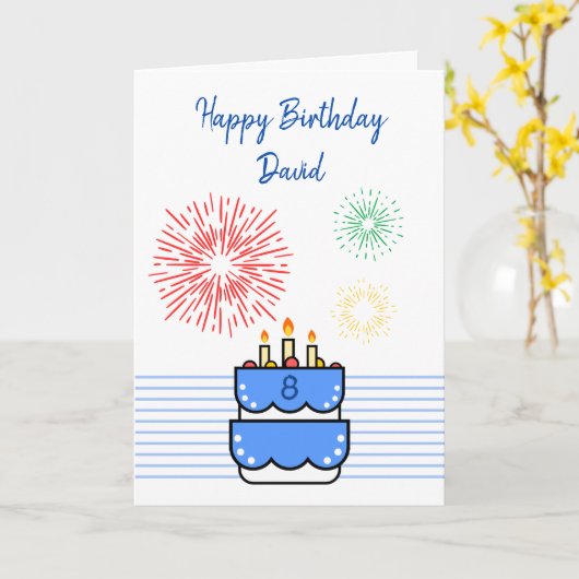 Vuurwerk van de klap en de Blauwe Jongen van 8th B Kaart (Gele Bloem)