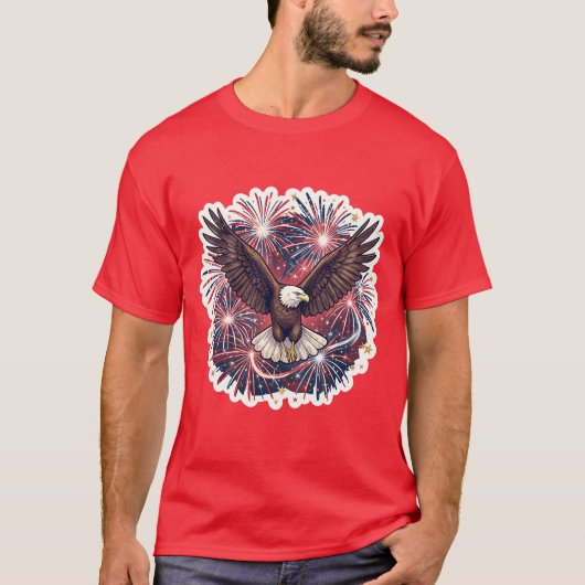 Vuurwerk van de Patriottische Adelaar T-shirt (Voorkant)