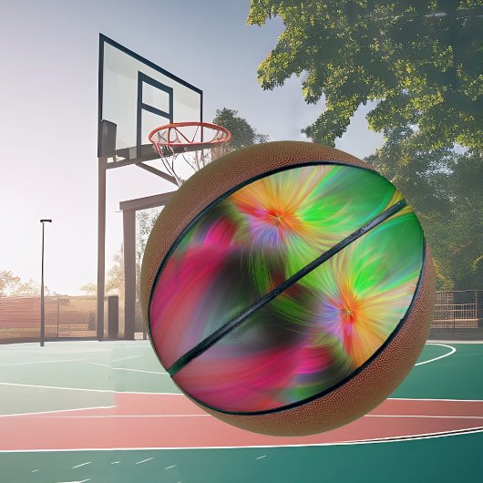 Vuurwerk van kleuren - fractale kunst basketbal