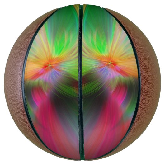 Vuurwerk van kleuren - fractale kunst basketbal (Verticaal)