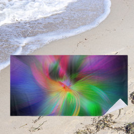 Vuurwerk van kleuren - koele fractaal strandlaken