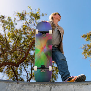 Vuurwerk van kleuren - koele fractale kunst persoonlijk skateboard
