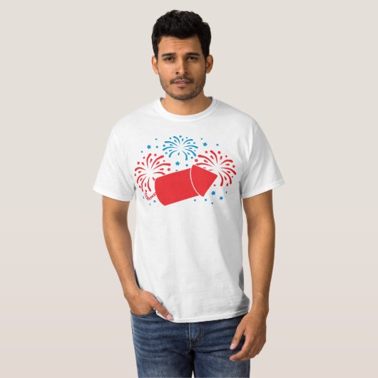Vuurwerk van vierde juli t-shirt (Voorkant volledig)