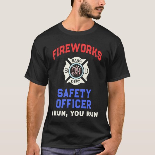 VUURWERK VEILIGHEIDSBEAMBTE Amerika Brandweerman P T-shirt (Voorkant)