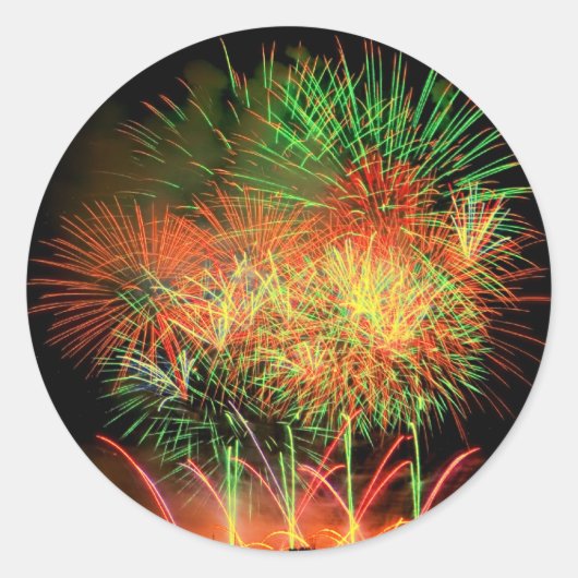 Vuurwerk Verlichting van de hemel Ronde Sticker (Voorkant)