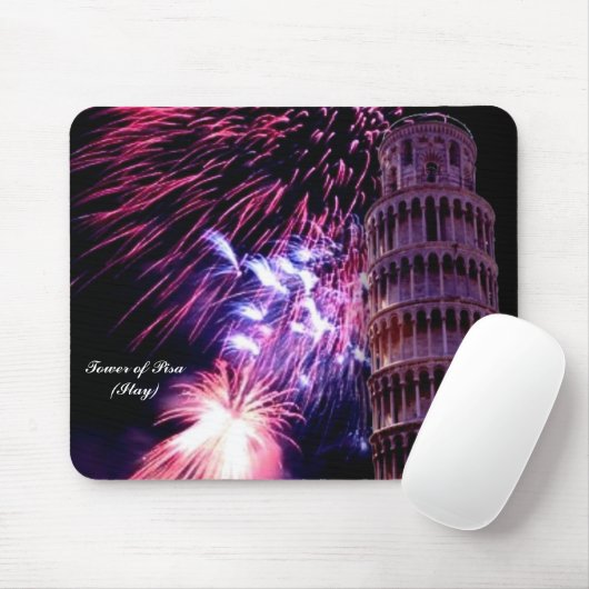 Vuurwerk Verlichtingstoren van Pisa Mousepad Muismat (Met muis)