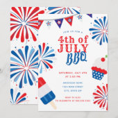 Vuurwerk Vierde juli BBQ Kaart (Voorkant / Achterkant)