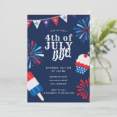 Vuurwerk Vierde juli BBQ Kaart (Staand voorkant)