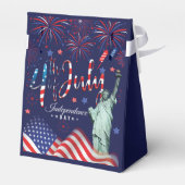 vuurwerk vierde juli met het vrijheidsbeeld bedankdoosjes (Achterkant)