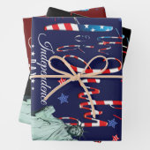 vuurwerk vierde juli met het vrijheidsbeeld inpakpapier vel (In situ)